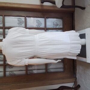 NEW! Nanette Lepore fully-lined white cotton embroidered dress w/ tags, size 10.